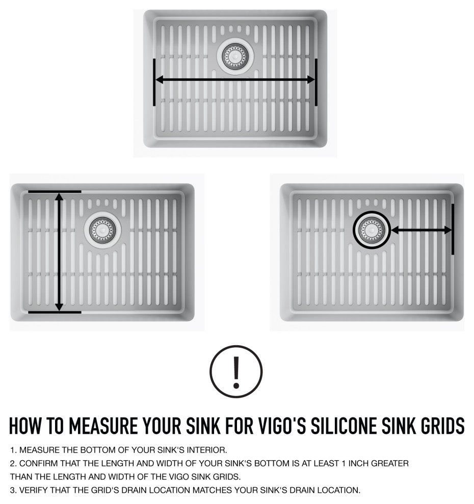 VIGO Silicone Protective Bottom Grid for Single Bowl Kitchen Sink, Gray, 19"lx14"w
