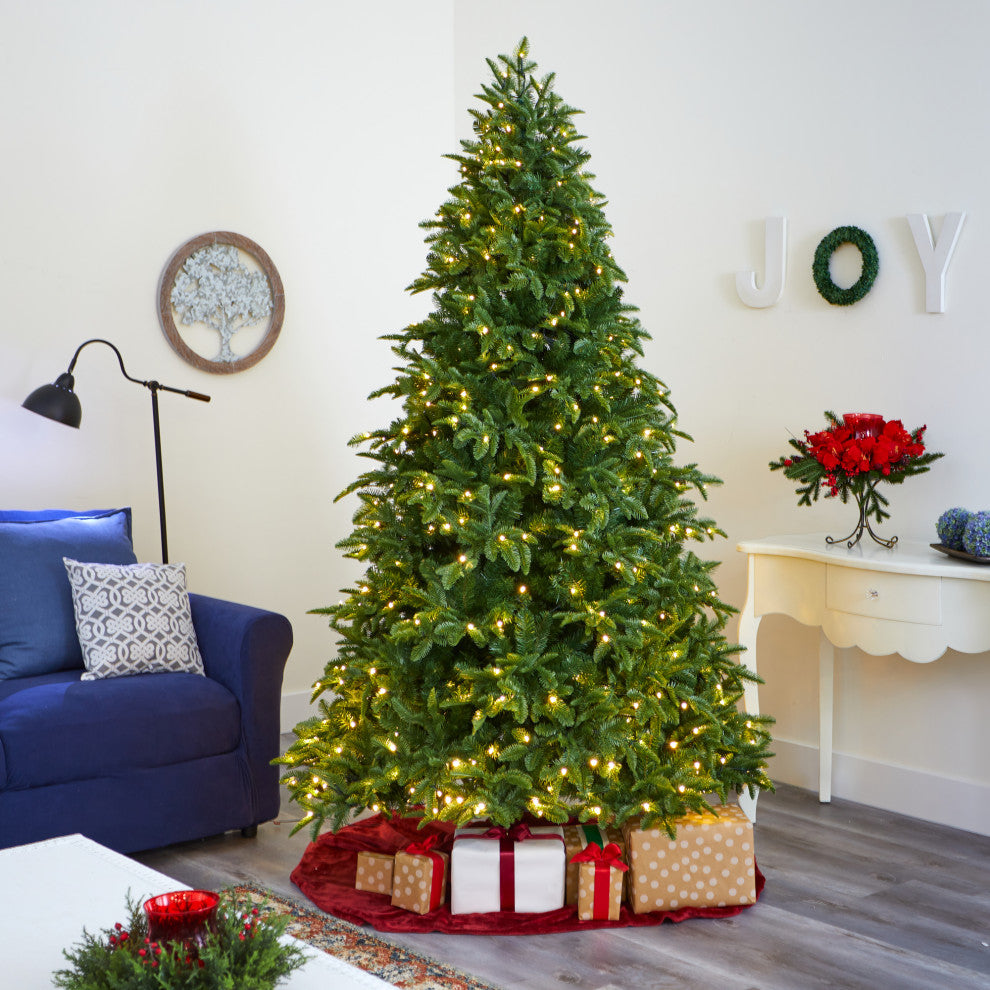 7.5' Wyoming Fir Faux Xmas Tree With 500 Clear Lights and 1580 Bendable Branches