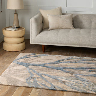 Atoll Handmade Animal Pattern Blue/ Tan Area Rug 5'X8'