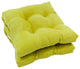 16" Solid Micro Suede Square Tufted Chair Cushions, Set of 2, Mojito Lime