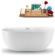 59" Streamline Freestanding Tub and Tray With Internal Drain