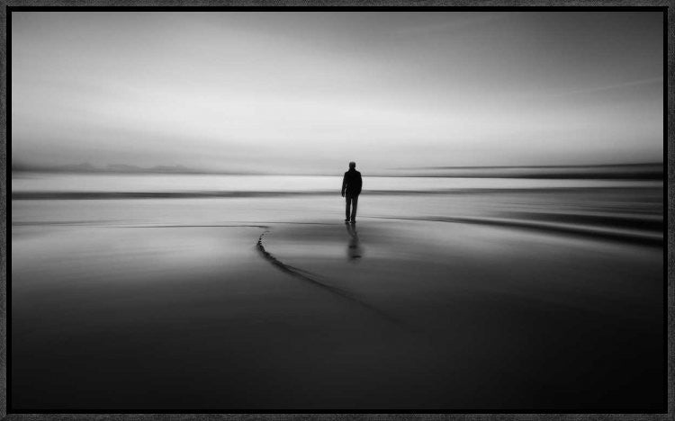 "Walking To Nowhere" Framed Canvas Giclee by Santiago Pascual Buye, 23x14"