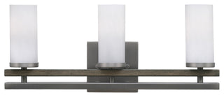 Belmont Bath Bar, Graphite & Painted Distressed Wood-look, 2.5" White Marble
