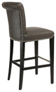 Gray Leather Counter Stool