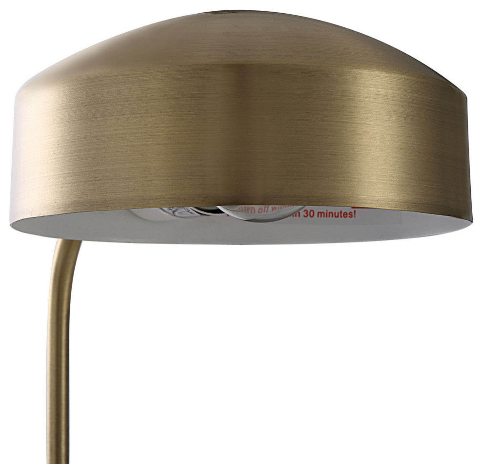 Riesco 13" Table Lamp with Dome Shade, Antique Brass