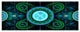 Bright Blue Psychedelic Relaxing Art, Abstract Canvas Print, 70"x28", 6 Panels