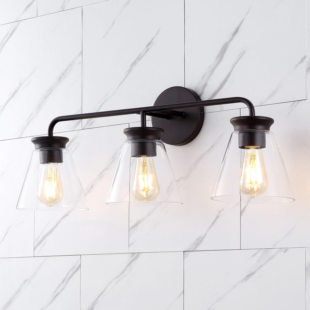 Kondo Modern Farmhouse Iron LED Vanity, 3-Light