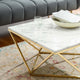 Vertex Gold Metal Stainless Steel Coffee Table Gold White