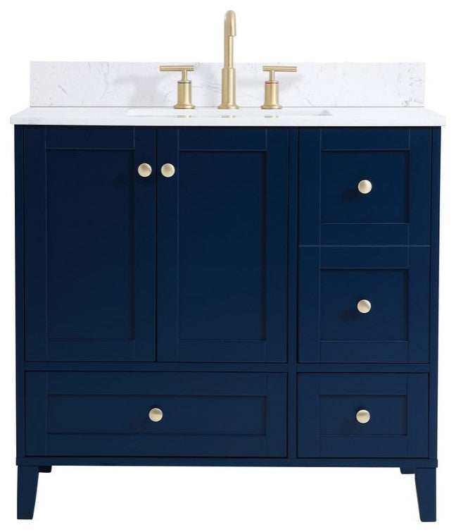 Elegant Decor Sommerville Bathroom Vanity Blue
