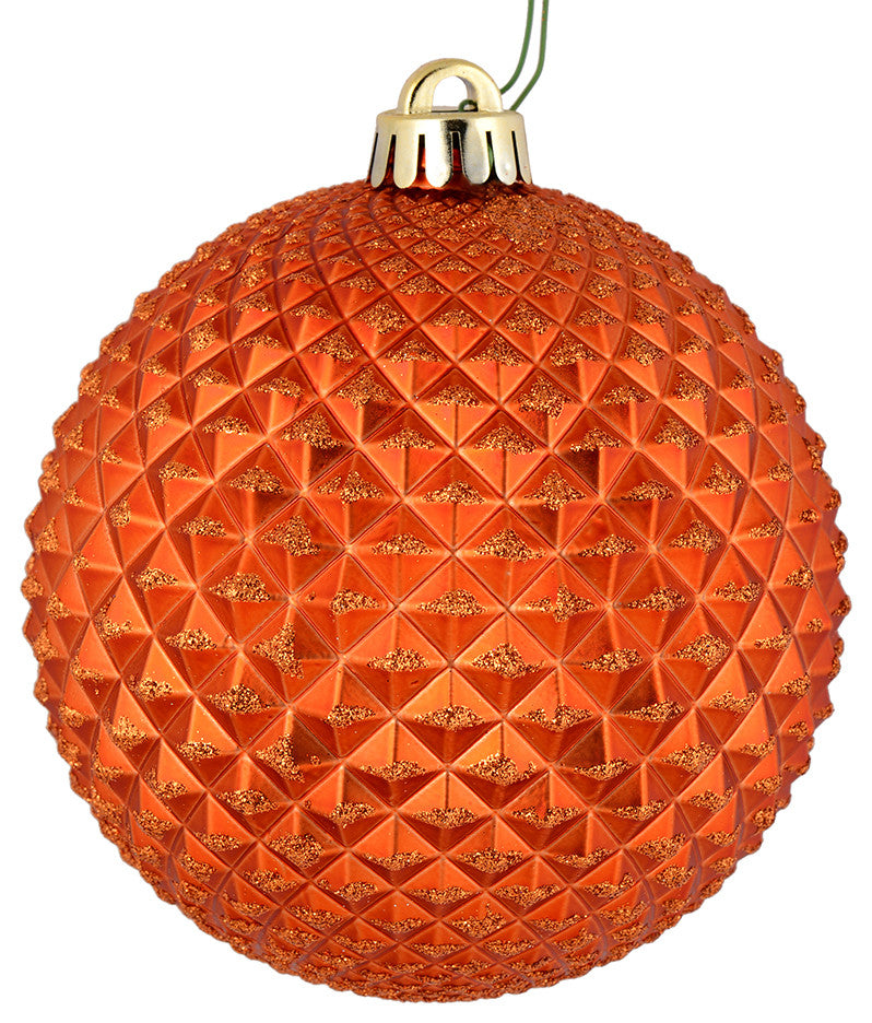 6" Brn Orange Durian Glitt Ball Dril 4Bg