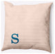 20" x 20" Modern Monogram Indoor/Outdoor Polyester Throw Pillow, Autumn Blue