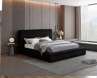 Dexter Upholstered Bed, Black, Queen, Corduroy Fabric