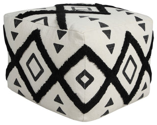 Textured Double Diamond Pouf Ottoman