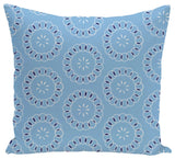Happiness Is? Floral Print Pillow, Sky, 26"x26"
