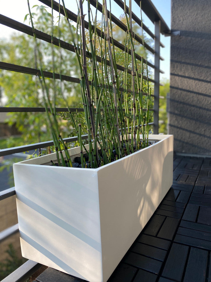 Belmont Rectangle Planter Box, White, 30"x10"x10"