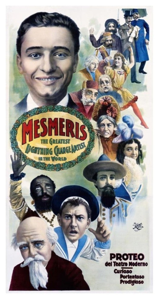 "Mesmeris/The Greatest Lightening Change Artist in the World" Paper Art, 22"x42"