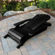 Hamilton Reclining Adirondack Chair Ottoman and Cup Holder, Black