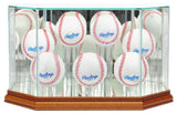Octagon 7 Baseball Display Case, Walnut