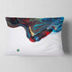 Multi Color Abstract Acrylic Paint Mix Abstract Throw Pillow, 12"x20"
