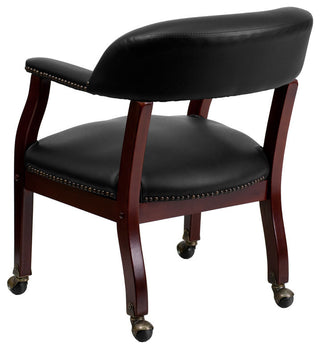 Vinyl Chair With Casters, Black, 24"x25"x30"
