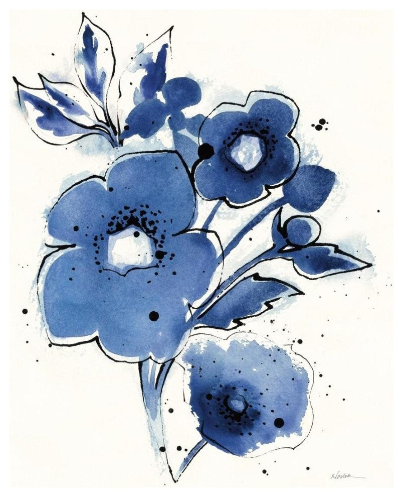 "Independent Blooms Blue III" Digital Paper Print by Shirley Novak, 18"x22"