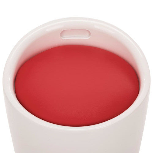 vidaXL Stool Ottoman Foot Rest Office Footstool White and Red Faux Leather