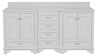 Nantucket 72" Double Bath Vanity, White, Quartz