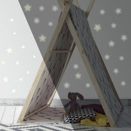Glow in the Dark Stars Peel and Stick Wall Decals, 60-Piece