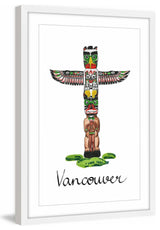 "First Nations Totem Pole" Framed Painting Print , 16x24