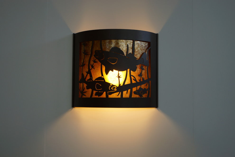 Walleye Decorative Sconce, Facing Left, 14"
