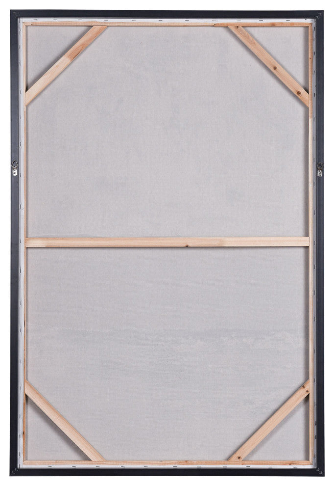 Ash Coast Abstract Hand painted Framed Canvas Art, 33"Wx48"H2"D