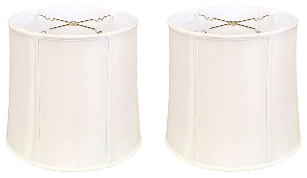 Royal Designs Drum Lamp Shade, White, 9x10x10, Set of 2