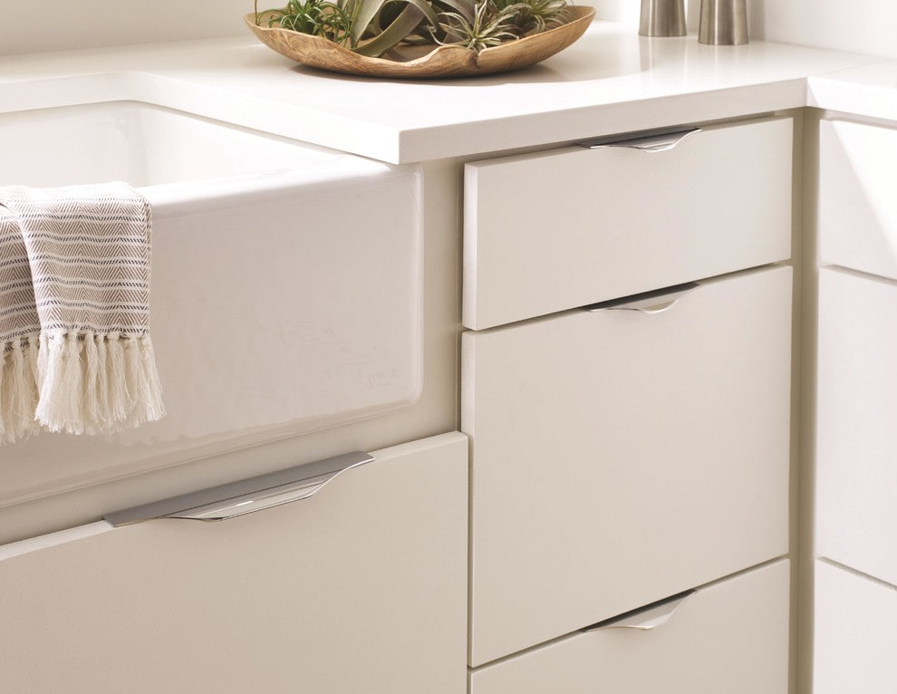 Amerock Aloft Cabinet Edge Pull, Polished Chrome, 6-9/16" Center-to-Center