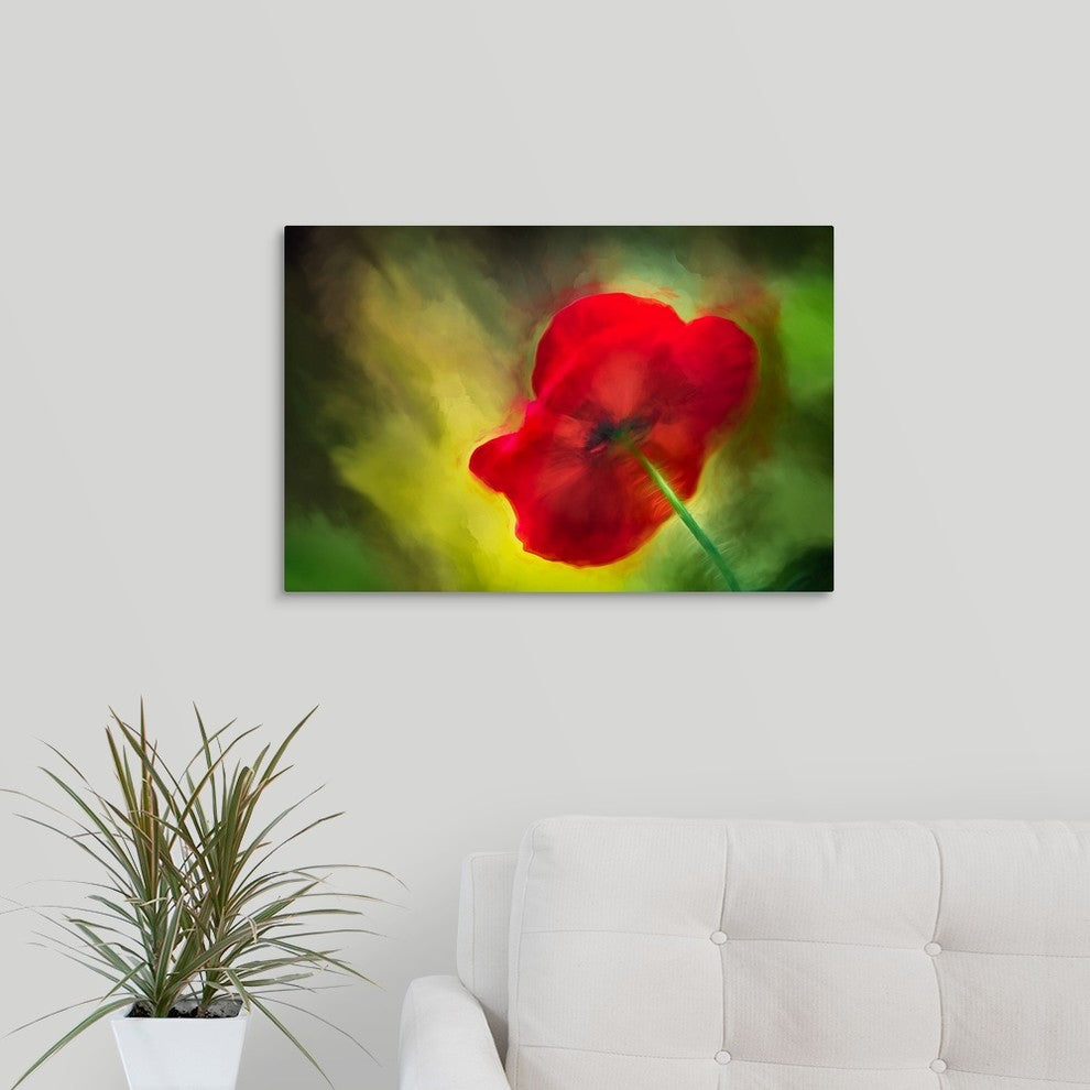 "Poppy" Wrapped Canvas Art Print, 24"x16"x1.5"