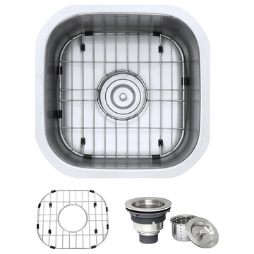 Ruvati RVM4138 16 x 16 inch Undermount 16 Gauge S. Steel Bar Prep Sink