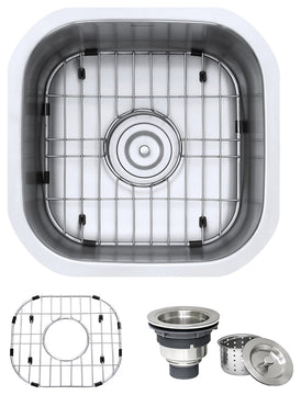 Ruvati RVM4138 16 x 16 inch Undermount 16 Gauge S. Steel Bar Prep Sink