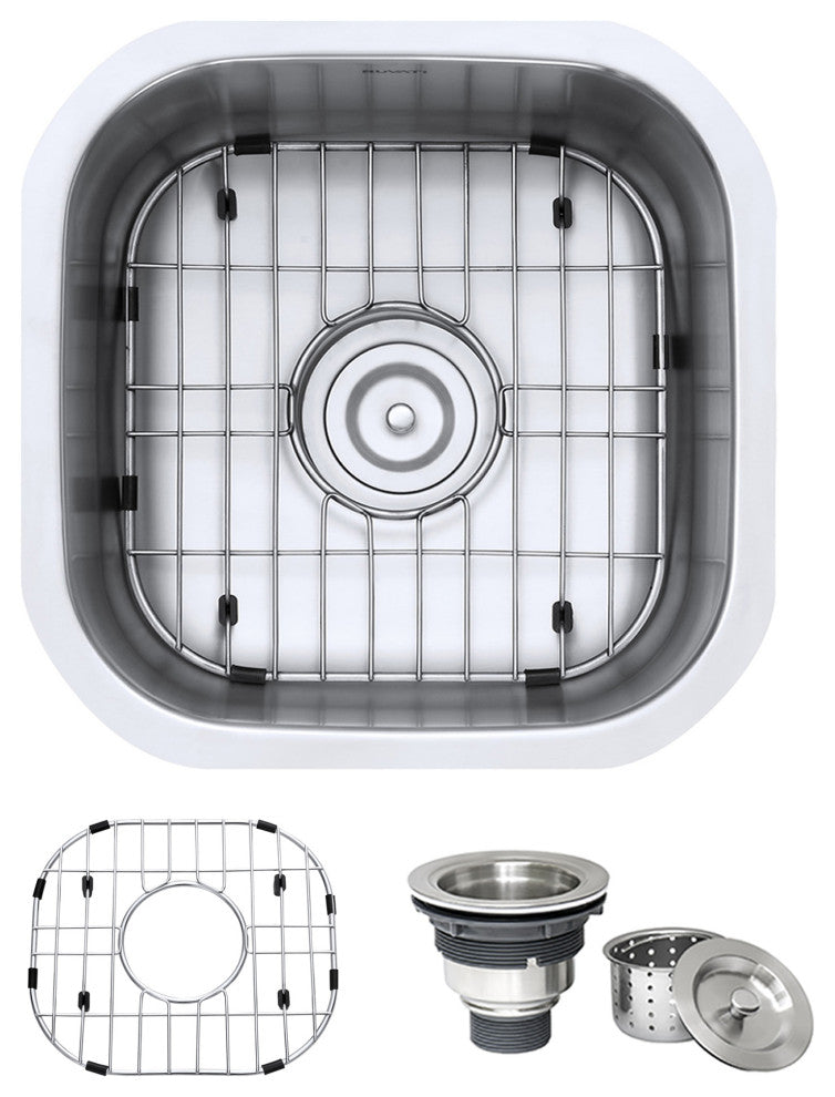 Ruvati RVM4138 16 x 16 inch Undermount 16 Gauge S. Steel Bar Prep Sink