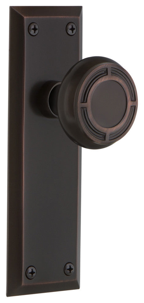 New York Plate Passage Mission Knob, Timeless Bronze