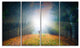Men and Bright Sunlight Panorama, Landscape Canvas Art Print, 48"x28", 4 Panels