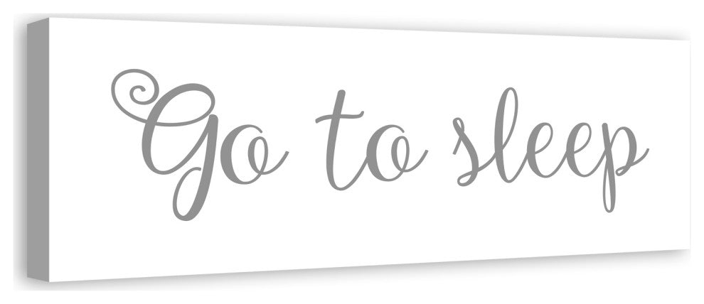 Go to sleep 12"x36" Canvas Wall Art, Gray