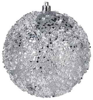 4.75" Silver Glitter Hail Ball 4/Bag