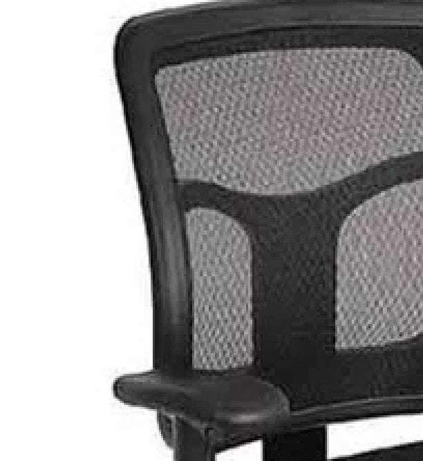 Modern Office Drafting Chair, Ergonomic Mesh Backrest & Chrome Footrest, Black