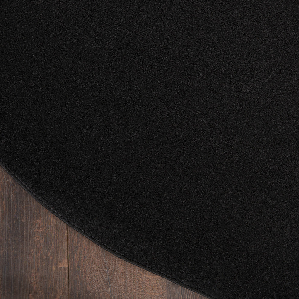 Nourison Essentials 6' x Round Black Outdoor Area Rug