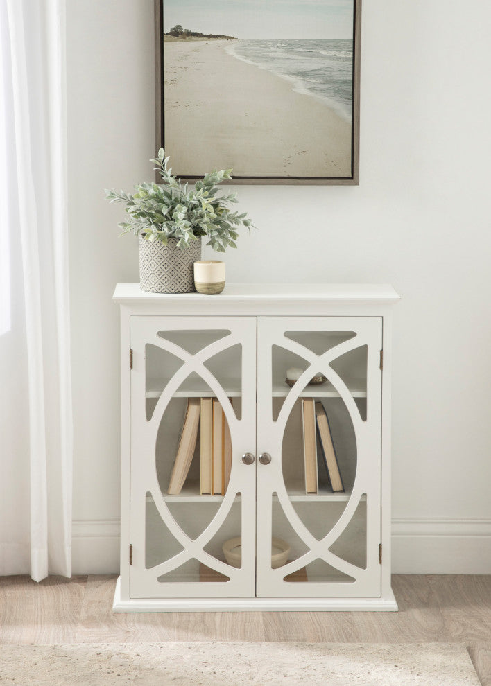 Quinlan Decorative Wood Wall Cabinet, White 24x8x28