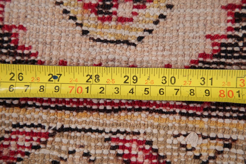 Consigned, Handmade Worn Out Antique Persian Oriental Low Pile Carpet, 7'2"X4'7"