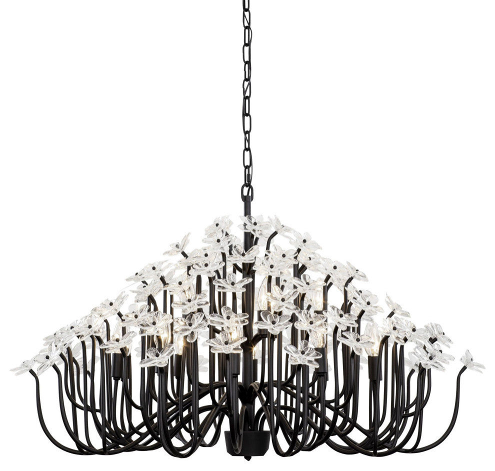 Wildflower 15-Lt Chandelier - Matte Black