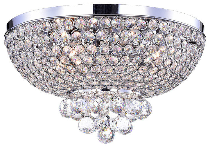 Jassko 14" Hemisphere Ceiling Lamp, Chrome