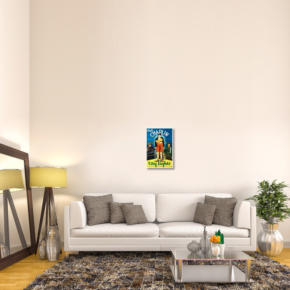 "Charlie Chaplin - City Lights, 1931" Canvas Giclee, 16"x24"