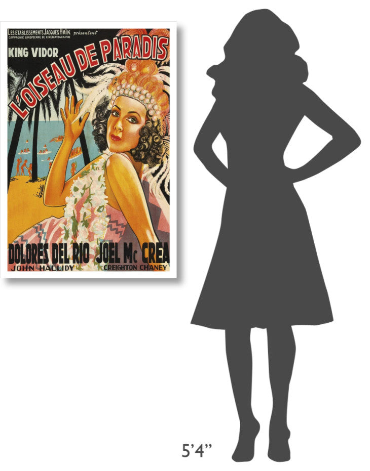 "Vintage Film Posters: Bird of Paradise "L'oiseau de Paradis" Print, 26"x38"
