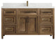 Santa Monica 60 Single Sink Bathroom Vanity in Graywashed Teak 2" Calacatta Laza